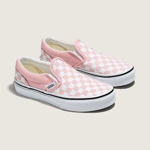 NWT Vans Pink and White Checkered Slip-Ons